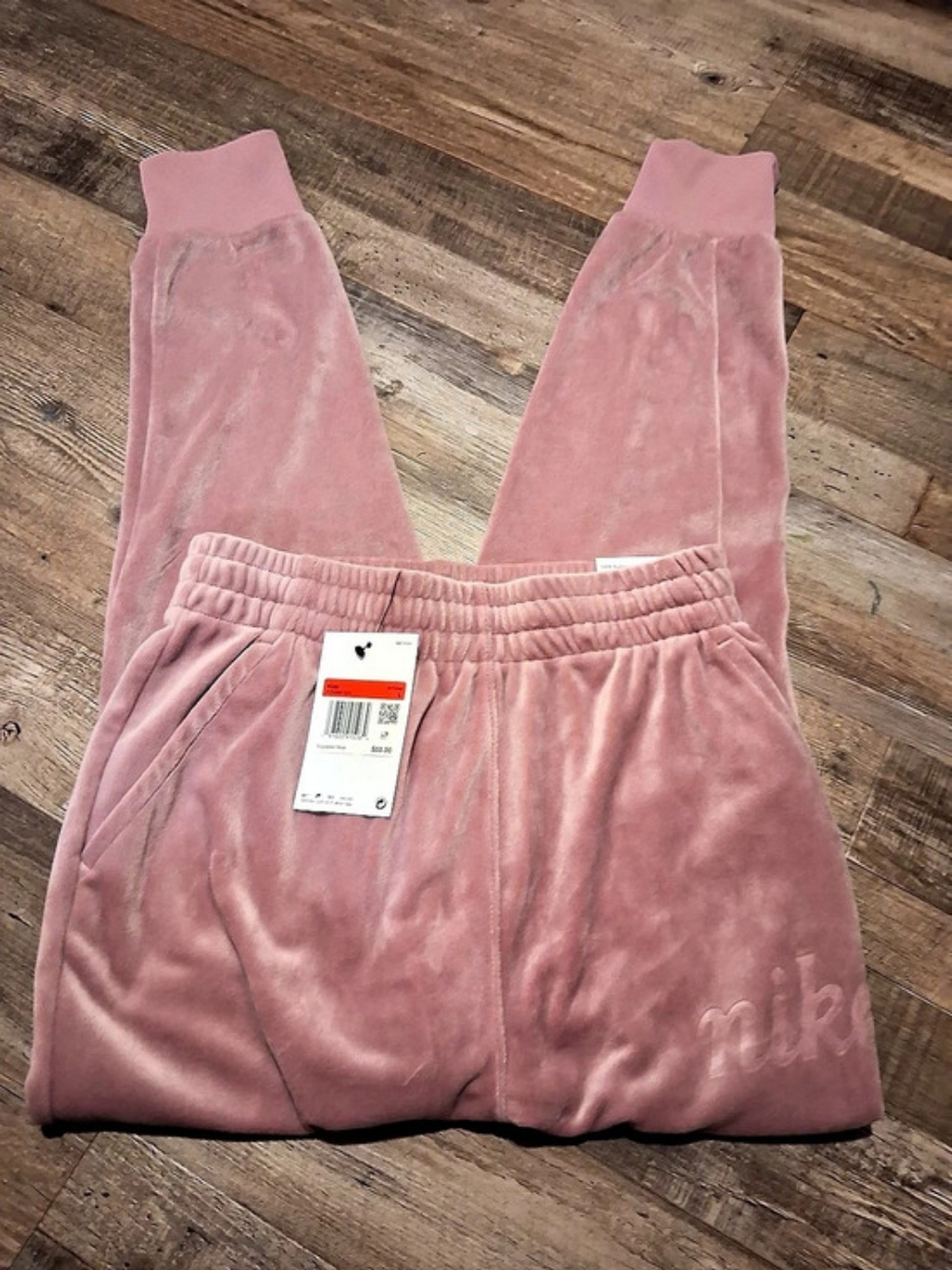 Nike Sportswear Girls' Cozy Velour Pants Pink Large